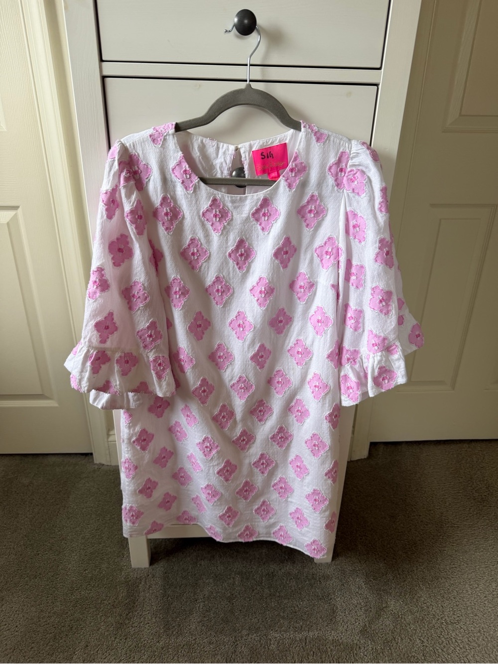 Lilly Pulitzer sample dress in Lilac Rose Medallion Lurex Clip Jacquard